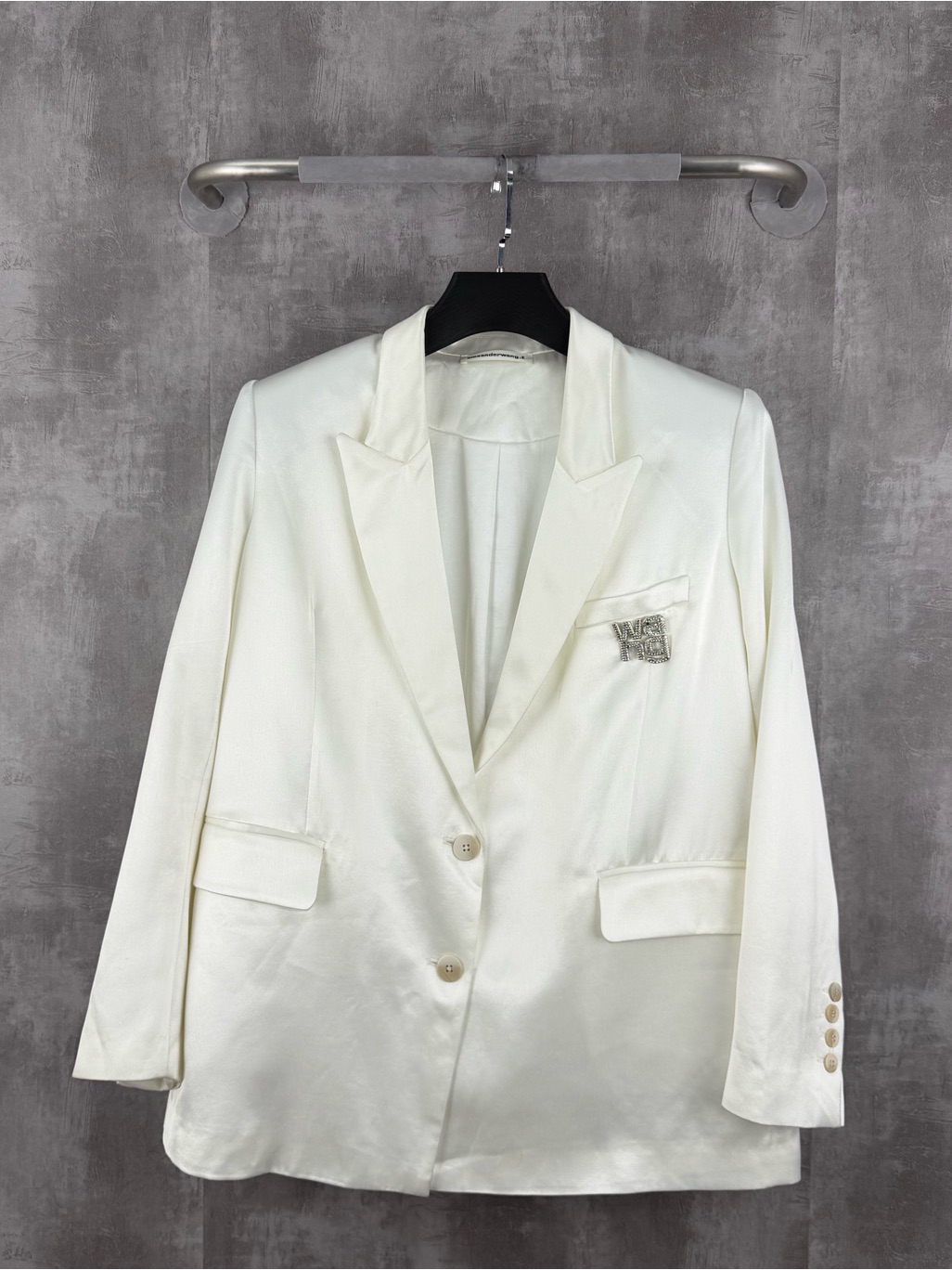 Steal Alexander Wang Ivory Satin Tailored Blazer